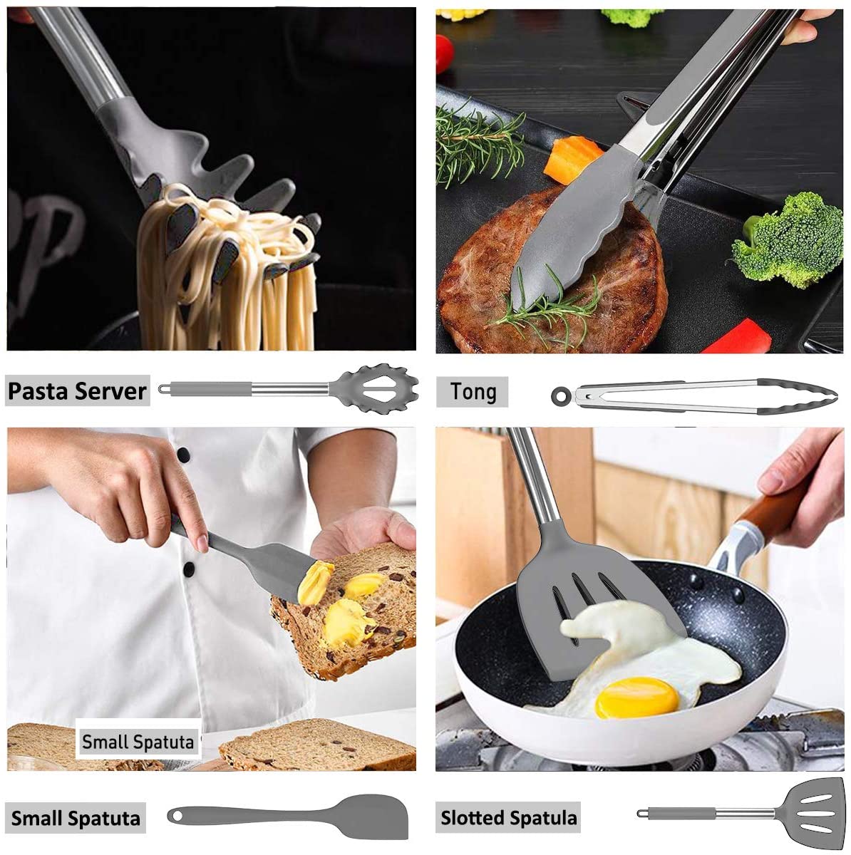 Silicone Cooking Utensil Set 15pcs