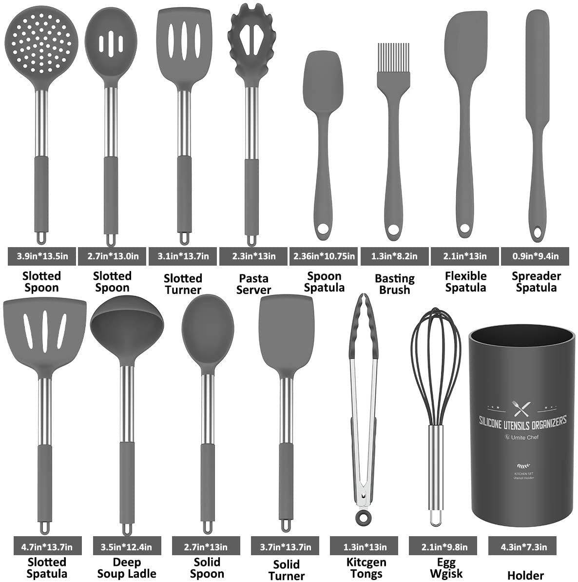 Silicone Cooking Utensil Set 15pcs