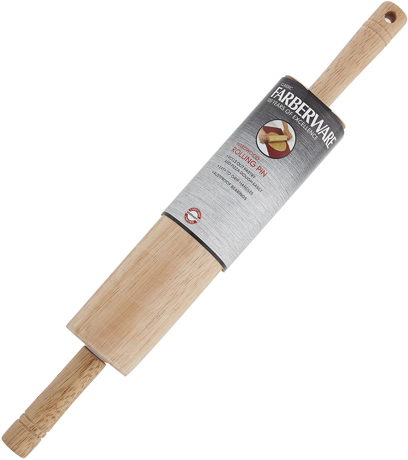 [무료배송] Farberware Classic Wood Rolling Pin, 17.75-Inch