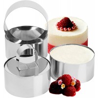 Set of 4 - Round Stainless Steel Small Cake Rings
