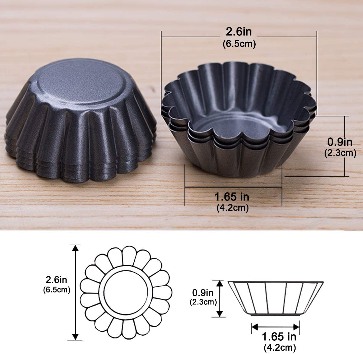 Amytalk 12 Packs Egg Tart Mold