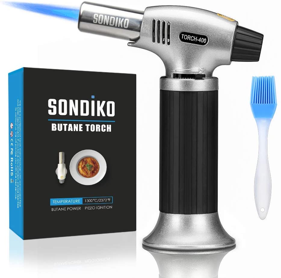 Sondiko Butane Torch, Culinary Torch Refillable Kitchen Butane Torch Lighter