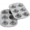 Wilton Recipe Right Non-Stick 6 Cup Jumbo Muffin Pan, Set of 2