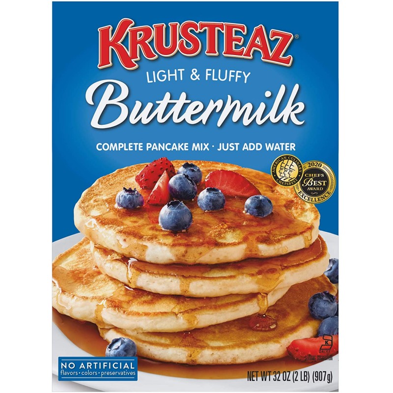 Krusteaz Complete 팬케이크 믹스, 버터밀크, 32 oz : 식료품 및 미식가 식품