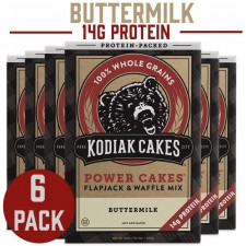 Kodiak 케이크 단백질 팬케이크 파워 케이크, 플랩잭 및 와플 믹스, 버터밀크, 20온스(6개들이) : 식료품 및 미식가 식품