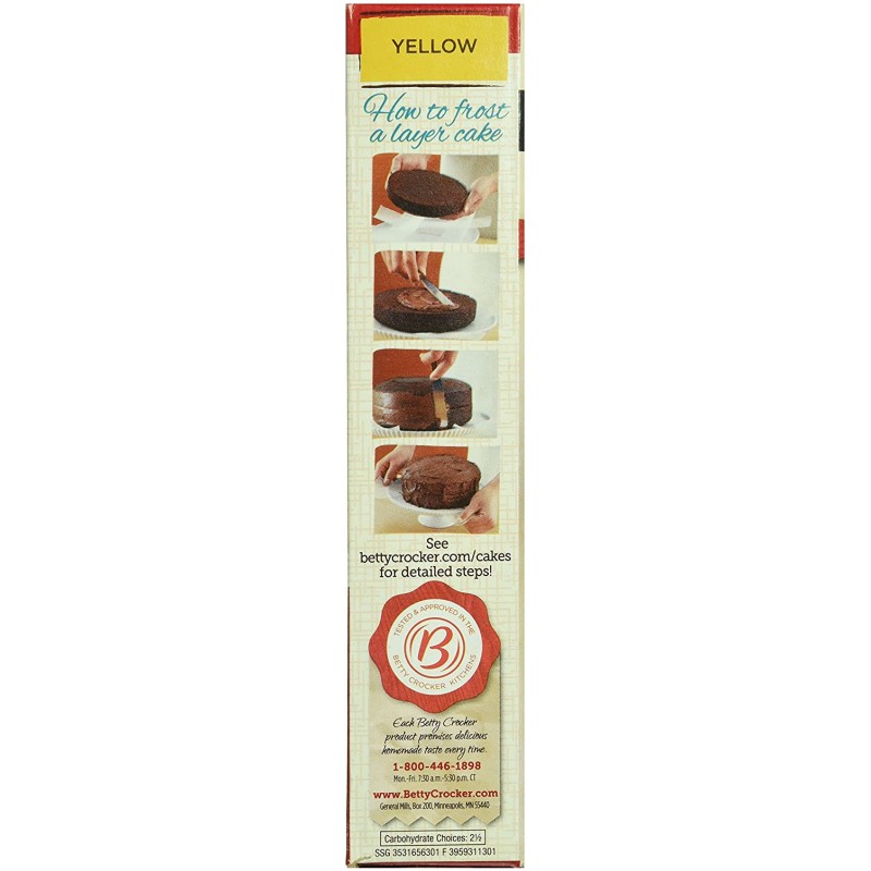 Betty Crocker 슈퍼 모이스트 케이크 믹스, 노란색, 15.25 oz : 식료품 및 미식가 식품