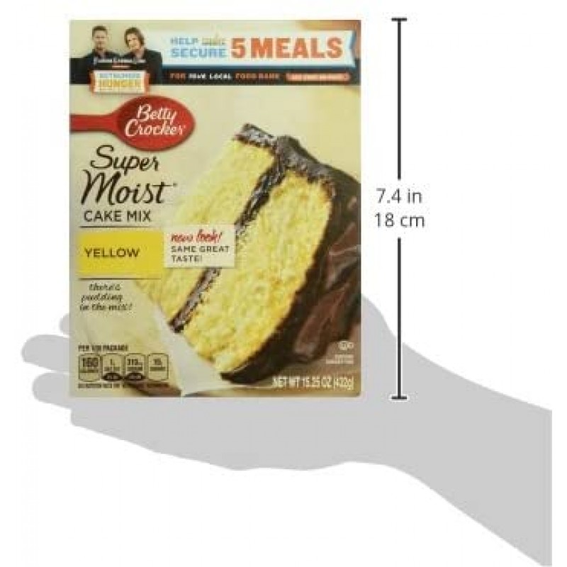 Betty Crocker 슈퍼 모이스트 케이크 믹스, 노란색, 15.25 oz : 식료품 및 미식가 식품