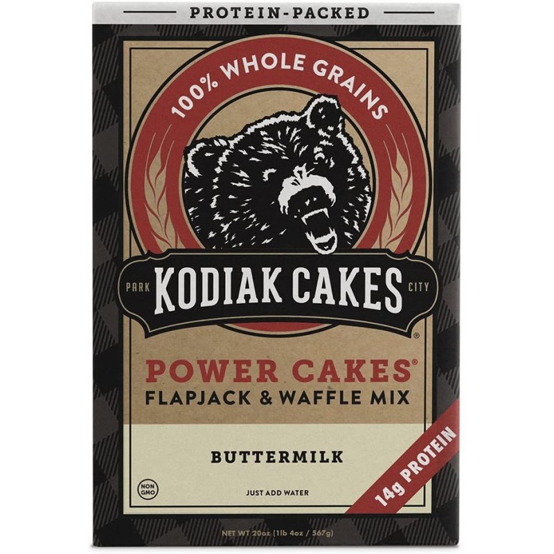 Kodiak 케이크 파워 케이크, 플랩잭 및 와플 믹스, 버터밀크, 20 oz : 식료품 및 미식가 식품