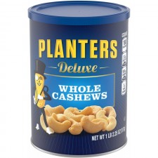 PLANTERS 디럭스 홀 캐슈, 18.25 oz. Resealable Jar - 땅콩 기름에 바다 소금으로 구운 건강에 좋은 스낵 - 영양이 풍부한 스낵 및 마그네슘의 좋은 공급원 : 스낵 캐슈 : 식료품 및 미식가