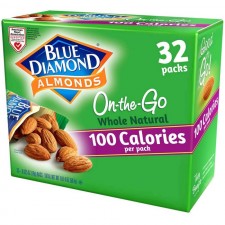 Blue Diamond Almonds Whole Natural Raw Snack Nuts, 100 Calorie Travel Bags, 32 count : Gourmet Food : Grocery & Gourmet Food