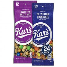 Kar's Nuts Trail Mix 버라이어티 팩, Sweet 'N Salty and Peanut Butter 'N 다크 초콜릿, 개별 포장, 글루텐 프리 스낵 믹스, 24개 : 식료품 및 미식가 식품