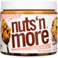 Nuts 'N More 초콜릿 칩 쿠키 도우 땅콩 버터 스프레드, 천연 케토 스낵, 저탄수화물, 저설탕, 글루텐 프리, Non-GMO, 고단백 맛 견과류 버터(16oz 병) : 식료품 및 미식가 식품