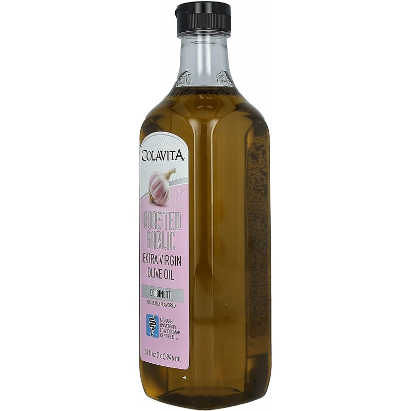 Colavita 구운 마늘 엑스트라 버진 올리브 오일, 낮은 FODMAP, 32 Fl Oz (1 팩) : 식료품 및 미식가 식품