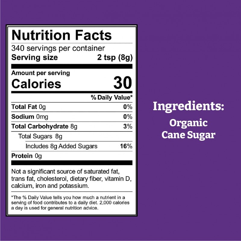 건강에 좋은 유기농 사탕수수 설탕, 공정 무역, 비 GMO 및 글루텐 프리, 10 파운드(1팩) : 식료품 및 고급 식품