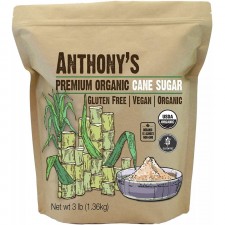 Anthony's 유기농 사탕수수 설탕, 3lb, 과립, 글루텐 프리 및 비 GMO : 식료품 및 미식가 식품