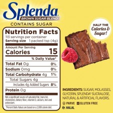 SPLENDA 브라운 슈가 블렌드 베이킹용 저칼로리 감미료, 1 파운드(454 그램) 재밀봉 가능 백(1 파운드(4팩)) : 설탕 대체 제품 : 식료품 및 미식가 식품