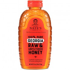 Nature Nate's 100% Pure Raw & Unfiltered Honey, 짜기 병, 천연 감미료, 무첨가 조지아, 32 온스: 식료품 및 미식가 식품