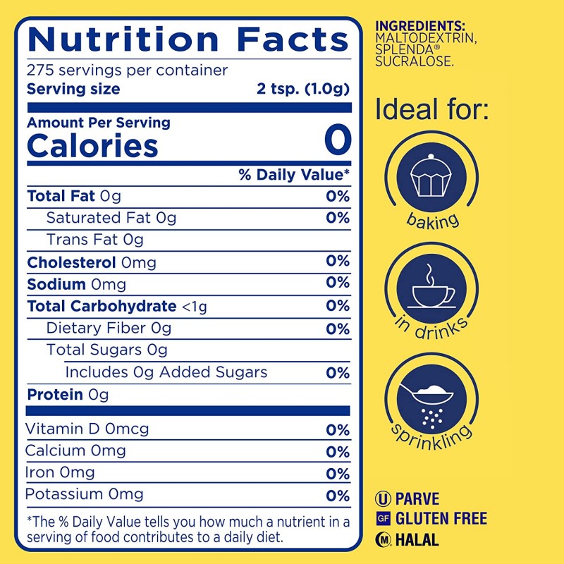 SPLENDA 무칼로리 감미료 과립 설탕 대체품, 9.7온스 재밀봉 가능 백 : 식료품 및 미식가 식품