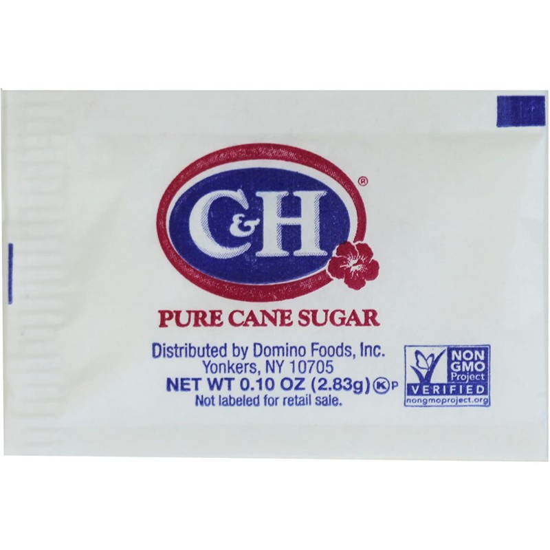 C&H Pure Cane NON-GMO 그래뉼 설탕, 0.10 온스(2.83 그램) 패킷, 디스펜서 상자에 400팩 : 식료품 및 미식가 식품