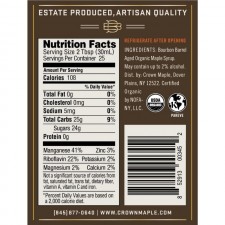 Crown Maple® 버번 배럴 숙성 유기농 메이플 시럽 750ML (25 FL OZ) : 식료품 및 미식가 식품