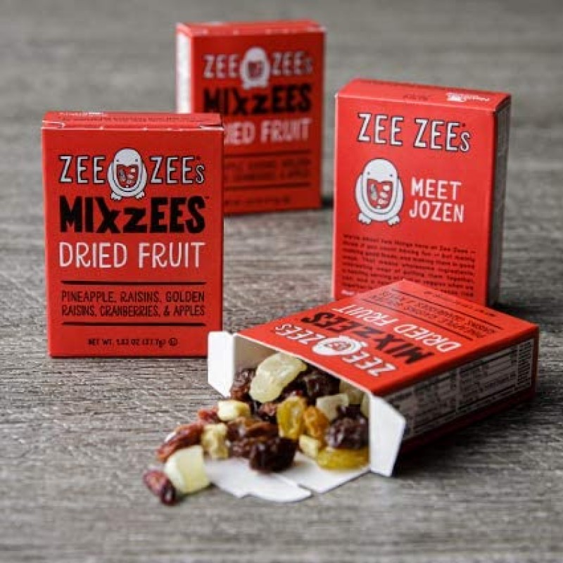 Zee Zees Mixzees 말린 과일 - 파인애플, 건포도, 황금 건포도, 크랜베리, 사과, 1.33 oz, 36팩 : 식료품 및 미식가 식품