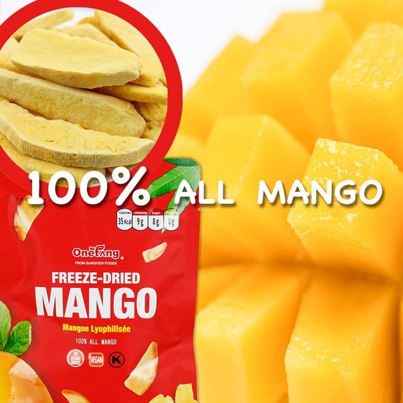 ONETANG Freeze-Dried Fruit Mango, 15 Pack Single-Serve Pack, Non GMO, Kosher, No Add Sugar, Gluten free, Vegan, Healthy Snack 0.52 Ounce : Grocery & Gourmet Food