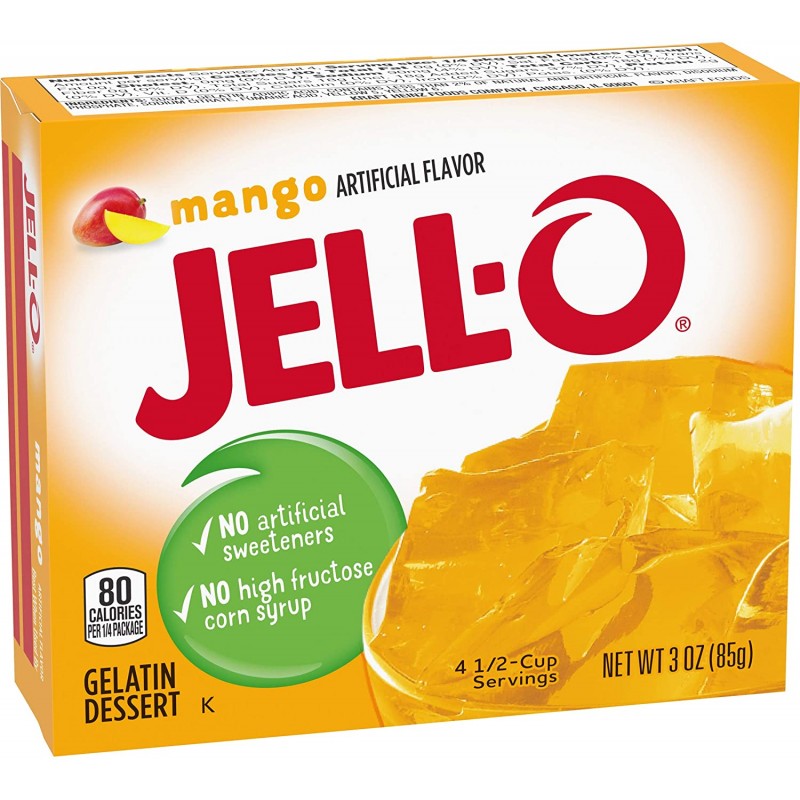 Jell-O Mango 젤라틴 믹스 (3 oz 박스, 24개들이) : 젤라틴 디저트 믹스 : 식료품 및 미식가 식품