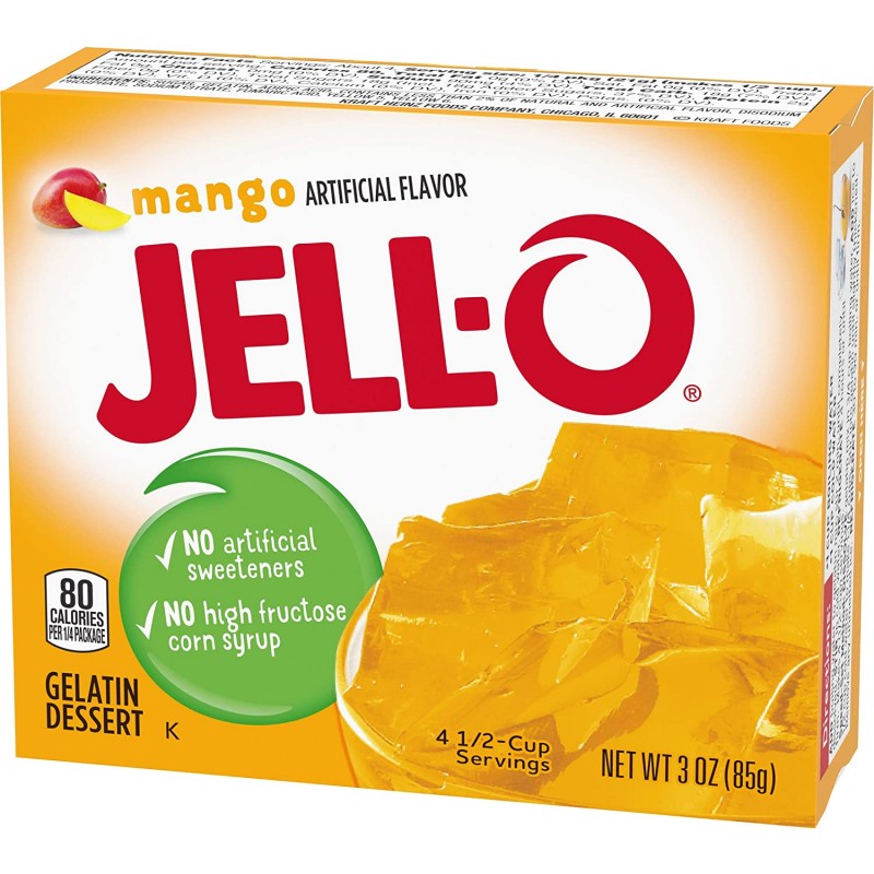 Jell-O Mango 젤라틴 믹스 (3 oz 박스, 24개들이) : 젤라틴 디저트 믹스 : 식료품 및 미식가 식품