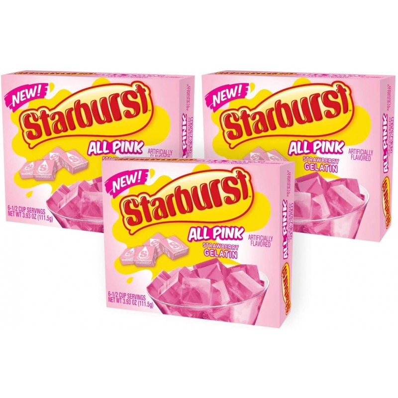 Starburst 젤라틴, 딸기, 3.89 OZ (3개들이) : 식료품 및 미식가 식품