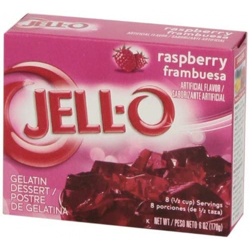 Jell-O 라즈베리 젤라틴 믹스 (6 oz Box) : 식료품 및 미식가 식품