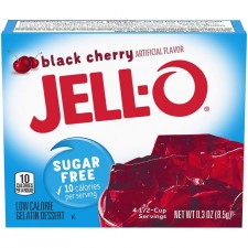 Jell-O 블랙 체리 무설탕 젤라틴 믹스 (0.3 oz 상자) : 식료품 및 미식가 식품