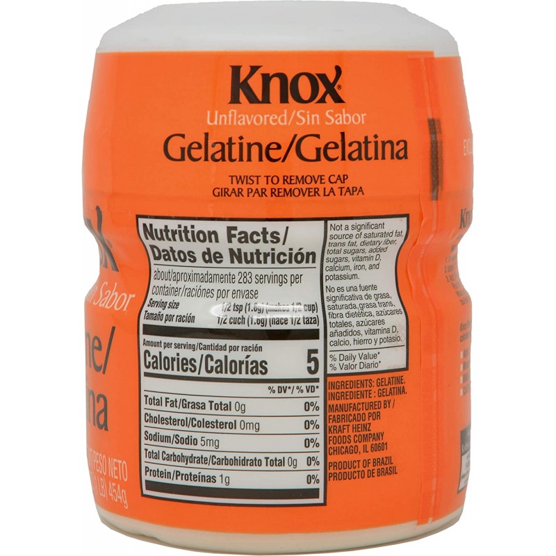 Knox Unflavored Gelatin - 1 lb : 젤라틴 믹스 요리 및 베이킹 : 식료품 및 미식가 식품