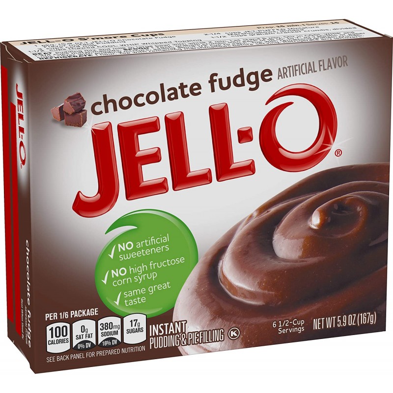 Jell-O 인스턴트 초콜릿 퍼지 푸딩 & 파이 필링 (5.9 oz 박스, 24개들이) : 식료품 및 미식가 식품