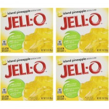 Jell-O Island 파인애플 젤라틴 믹스, 3 oz 박스(4개들이) : 파인애플 젤로 : 식료품 및 미식가 식품