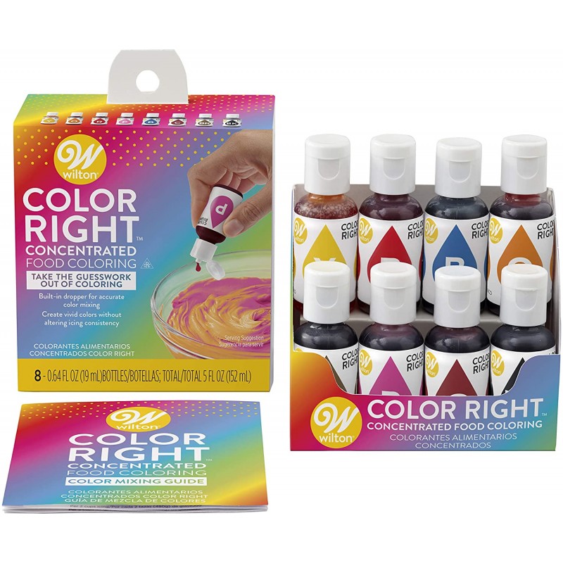 Wilton Color Right 푸드 컬러링 세트, 8 Colors : Grocery & Gourmet Food