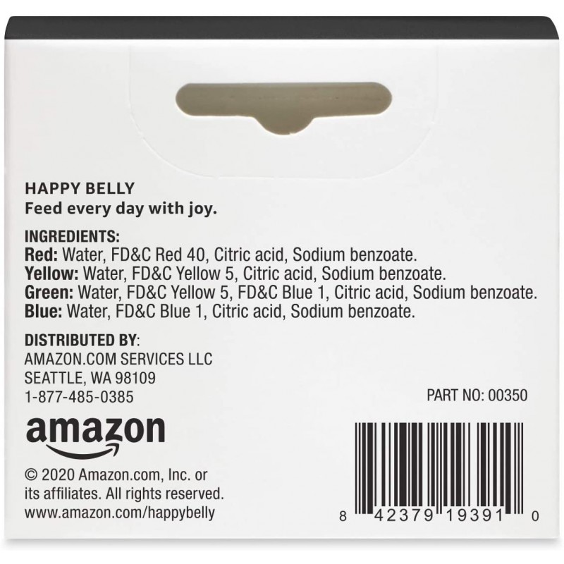 Amazon 브랜드 - Happy Belly 모듬 식용 색소, 1.2 fl oz : 식료품 및 미식가 식품