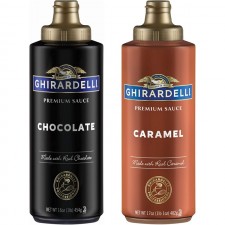 기라델리 초콜릿(16oz) & 카라멜(17oz) 스퀴즈 병 소스 : 식료품 및 미식가 식품