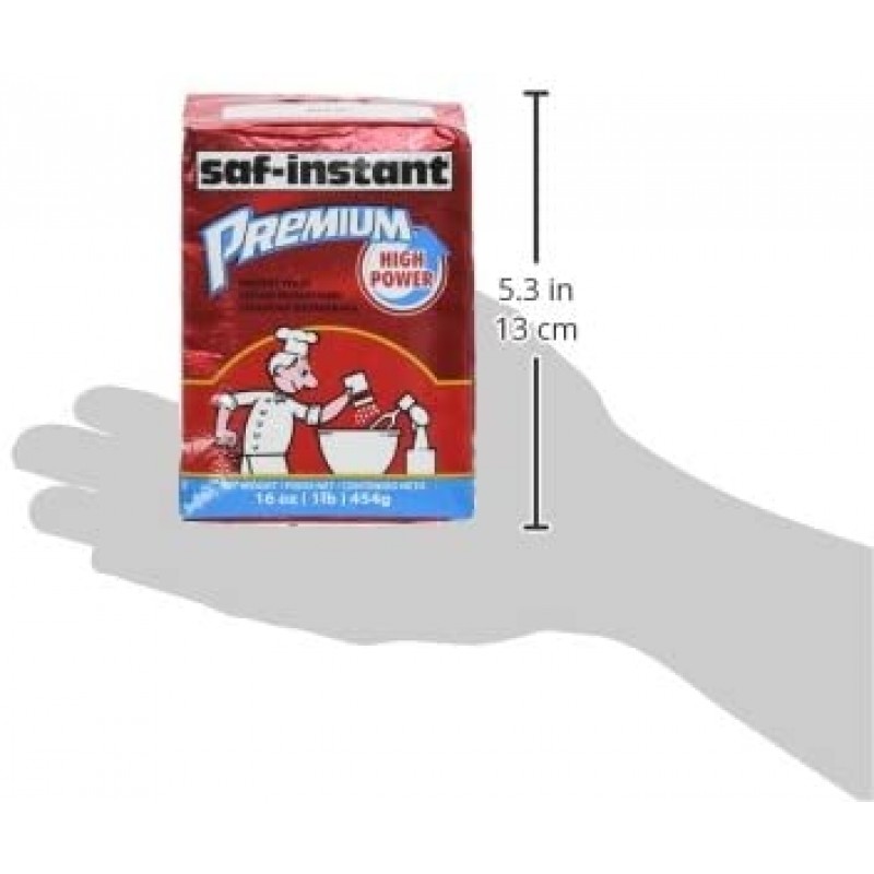 SAF Instant Premium Yeast 16 Oz, (싱글 팩) : 식료품 및 미식가 식품