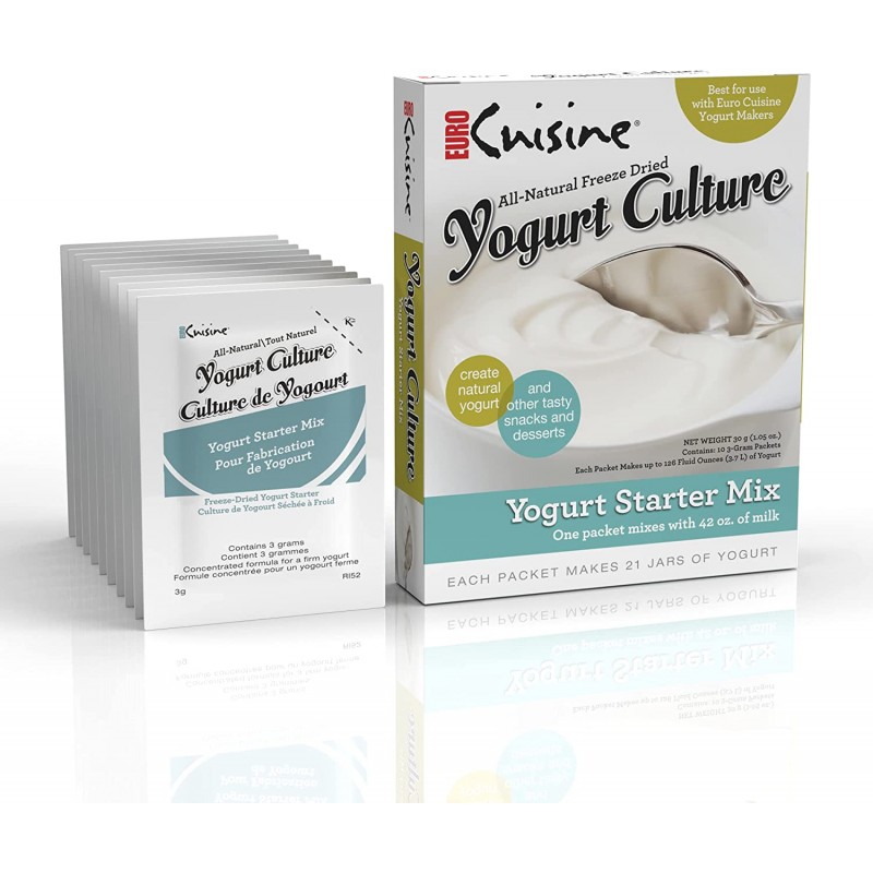 Euro Cuisine RI1020 All Natural Yogurt Culture / Starter - (10 - 3gr Packet) : Grocery & Gourmet Food