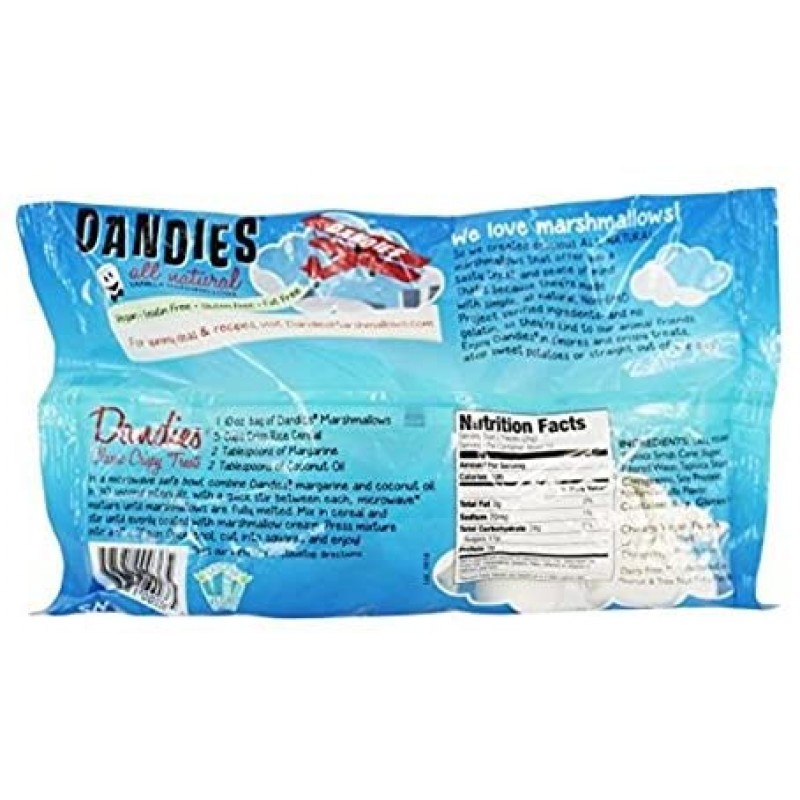 Dandies - 모든 자연적인 채식주의자 마시멜로 - 10 온스. (283g) -4PACK : 식료품 및 고메 식품