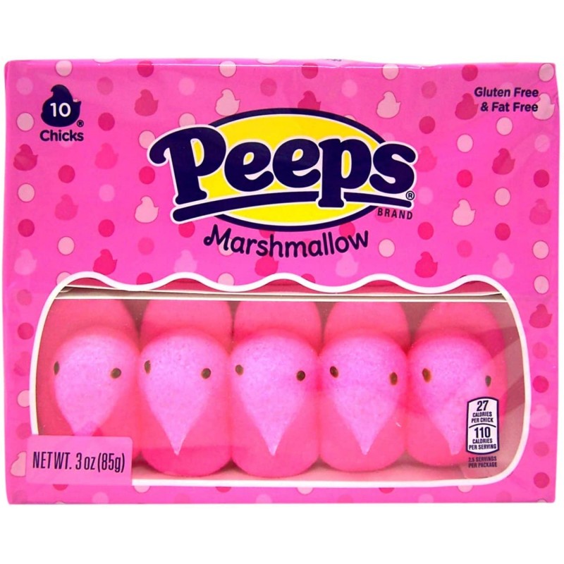 Peeps Marshmallow Candy, Chicks 버라이어티 팩, 3팩, 치킨 총 30개, 멀티 컬러 : 식료품 및 고메 식품