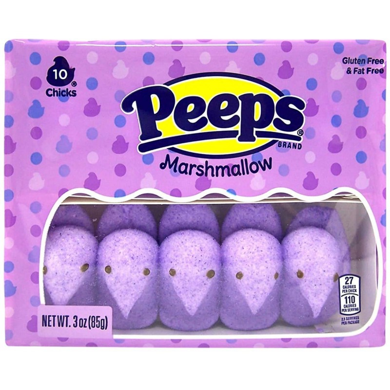 Peeps Marshmallow Candy, Chicks 버라이어티 팩, 3팩, 치킨 총 30개, 멀티 컬러 : 식료품 및 고메 식품