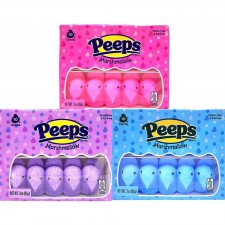 Peeps Marshmallow Candy, Chicks 버라이어티 팩, 3팩, 치킨 총 30개, 멀티 컬러 : 식료품 및 고메 식품