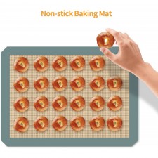 Tekfab 실리콘 베이킹 매트, 쿠키, 패스트리, 빵을 위한 100% 붙지 않고 매우 두꺼운 재사용 가능한 제빵기구 매트 - 2장 세트 식품 안전 베이킹 매트(16.5