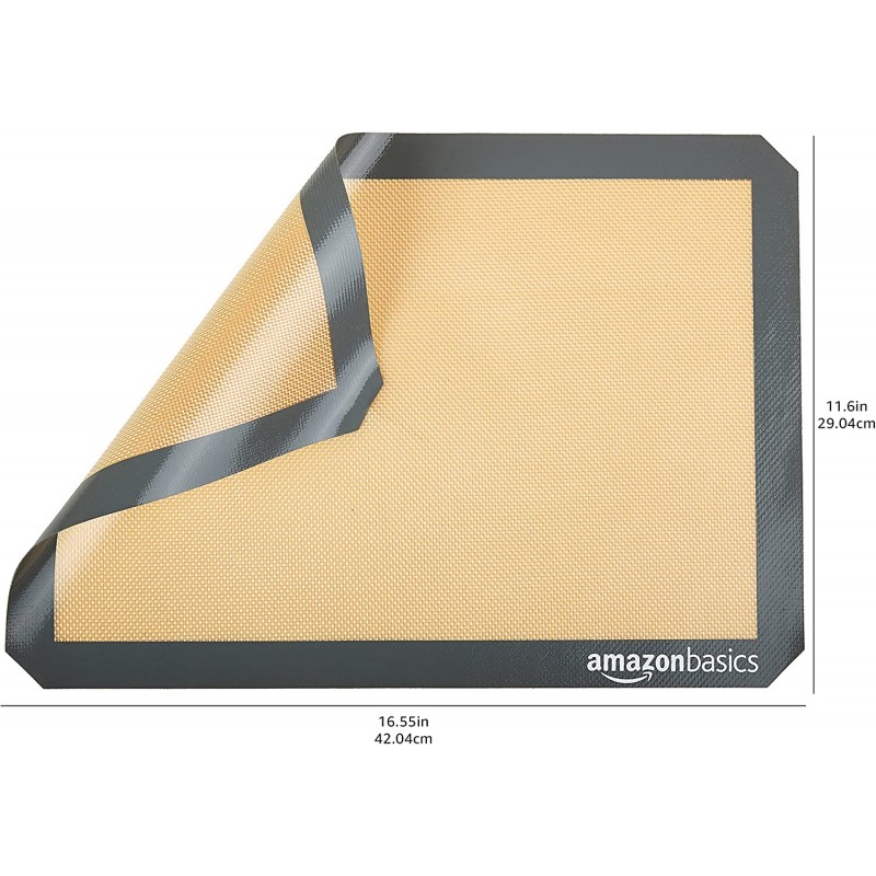 Amazon Basics 실리콘, 논스틱, 식품 안전 베이킹 매트 - 4팩: 가정 및 주방