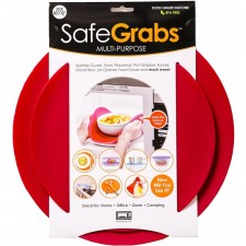 Safe Grabs: 상어 탱크에서 본 다목적 실리콘 오리지널 마이크로웨이브 매트 | 스플래터 가드, 삼발이, 핫패드, 냄비 홀더, 지저분함 최소화(BPA 무함유, 내열성, 식기세척기 사용 가능), 2종 세트, 빨간색: 가정 및 주방