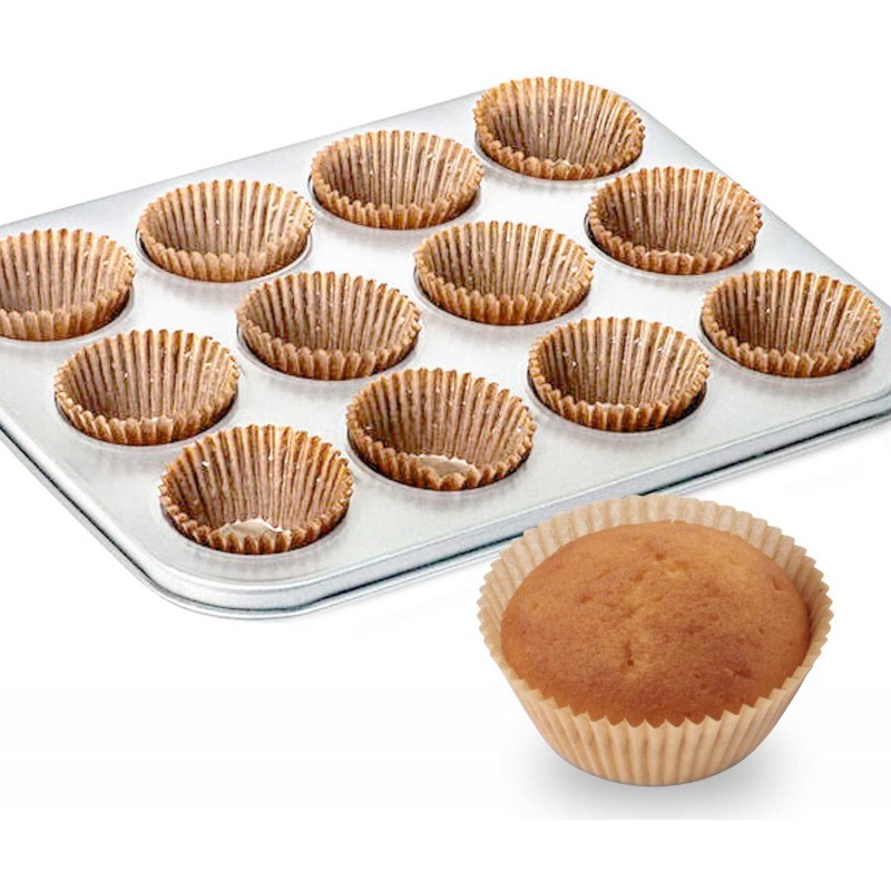 Caperci Standard Natural Cupcake Liners 500 count, no 냄새, 식품 등급 및 기름때 방지 베이킹 컵 종이: 가정 및 주방