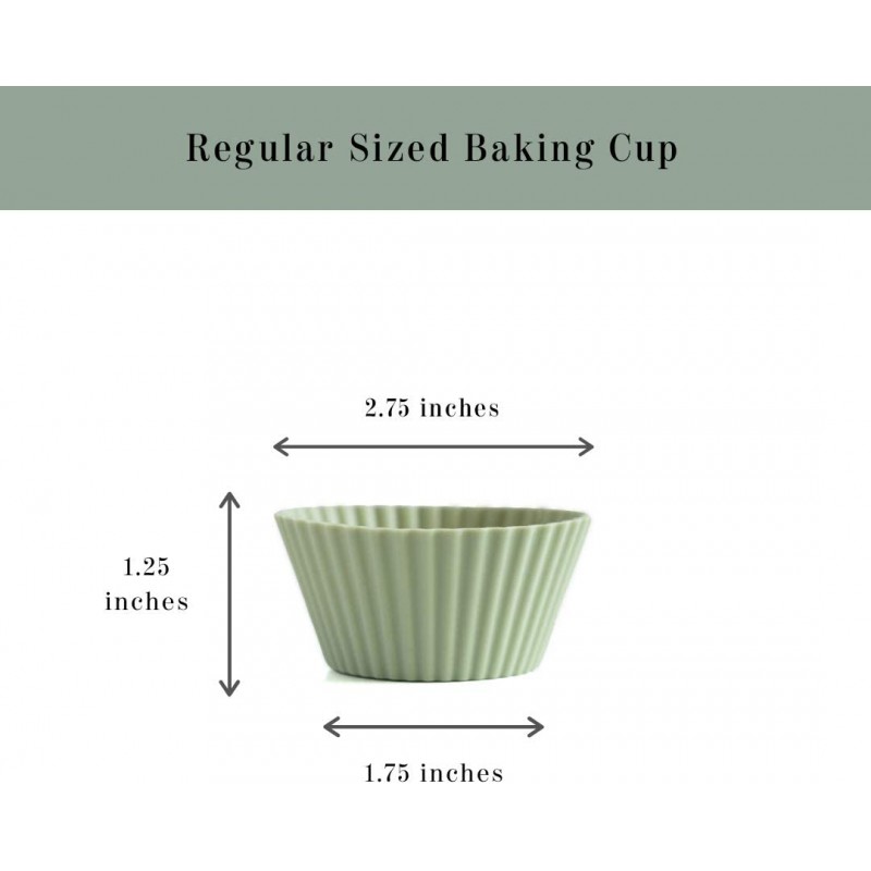 실리콘 주방 재사용 가능한 실리콘 베이킹 컵 - 무독성, BPA 프리, 식기세척기 사용 가능(12팩, 일반): 가정 및 주방