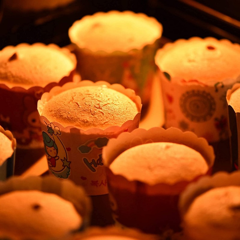 Ojelay 베이킹 컵 100pcs 기름때 방지 컵케익 래퍼 일회용 종이 컵케익 라이너, 레인보우: 홈 & 주방