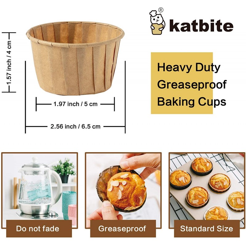 Katbite 양피지 컵케익 라이너 표준 크기 150PCS, 크리스마스 컵케익 라이너, 머핀 베이킹 라이너, 빵집용 기름때 방지 포장지, 생일 파티: 가정 및 주방